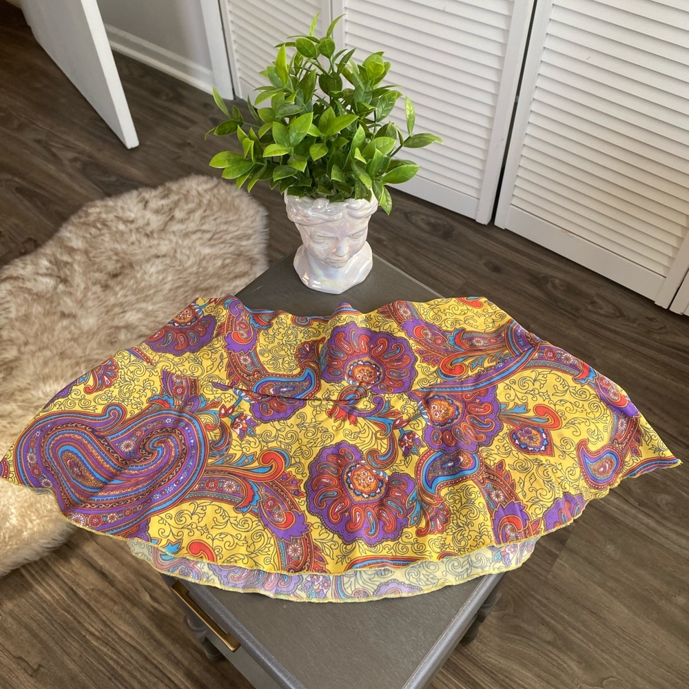 Zingara Swimwear Yellow Paisley Swim Mini Skirt Cover up
